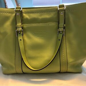 Coach Vibrant Green Leather Tote